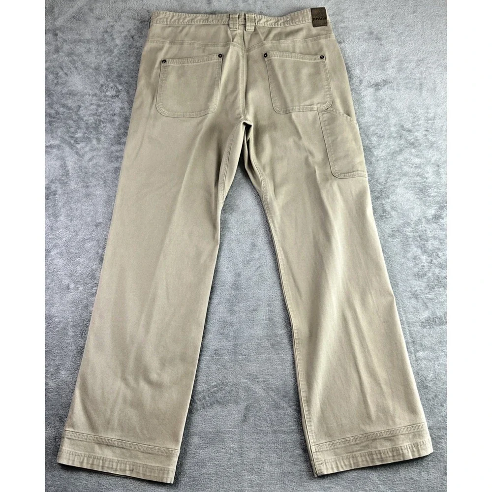 Prana‎ Breathe 36 X 32 Khaki Jeans Pants Carpenter Utility Relaxed Fit Outdoor