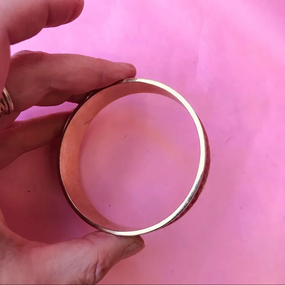 New gold/burgundy leather Dyrberg/Kern bangle bracelet