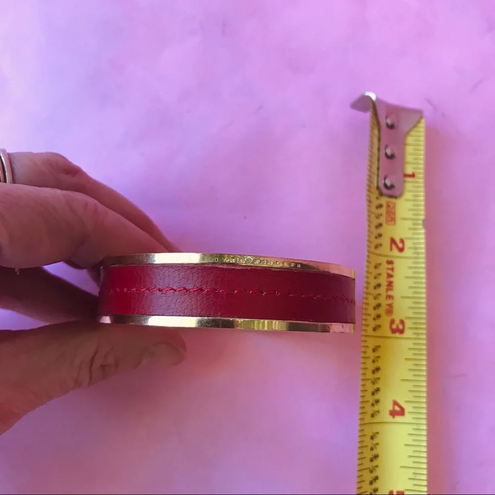 New gold/burgundy leather Dyrberg/Kern bangle bracelet