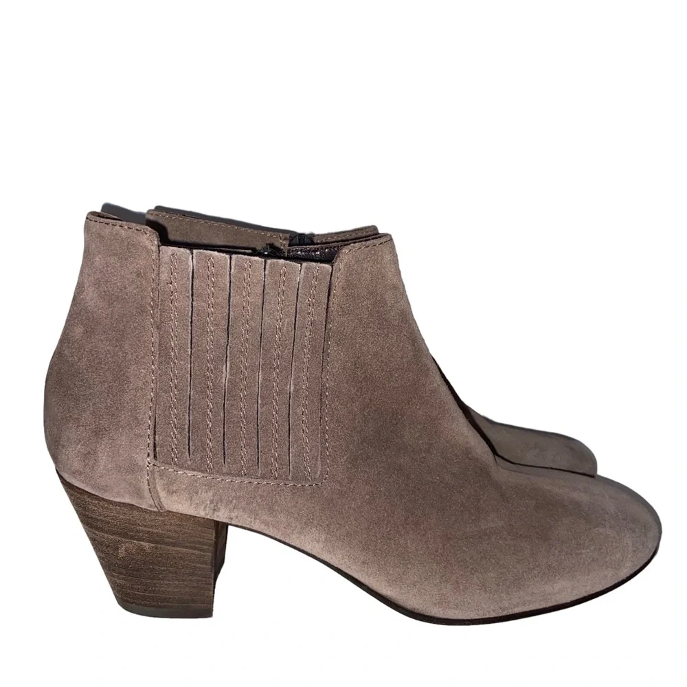 Aquatalia By Marvin K Ankle Boot Womens 9 Zip Leather Suede Heels Fall Winter
