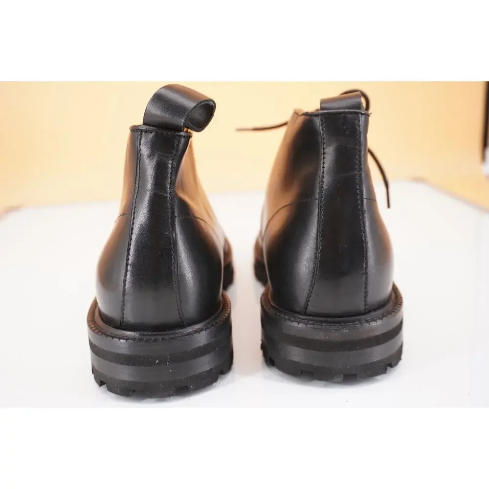 GREATS Brooklyn Chukka Boot Black Leather SZ 8 New Desert Lug 2 lace Army