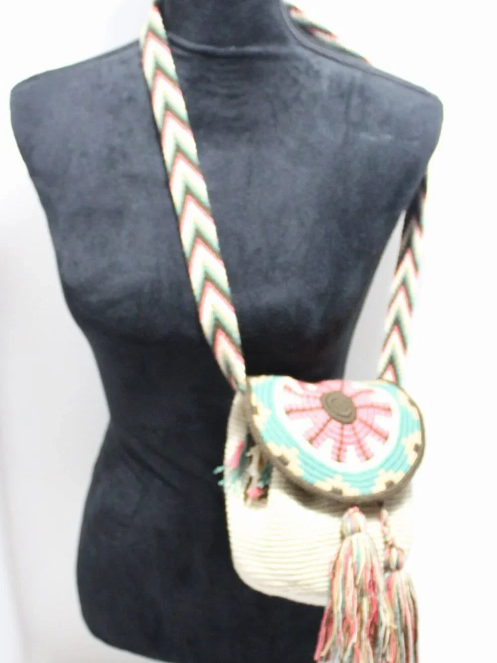 Wayuu Handmade Bohemian Pouch/Crossbody Bag with Tassels
