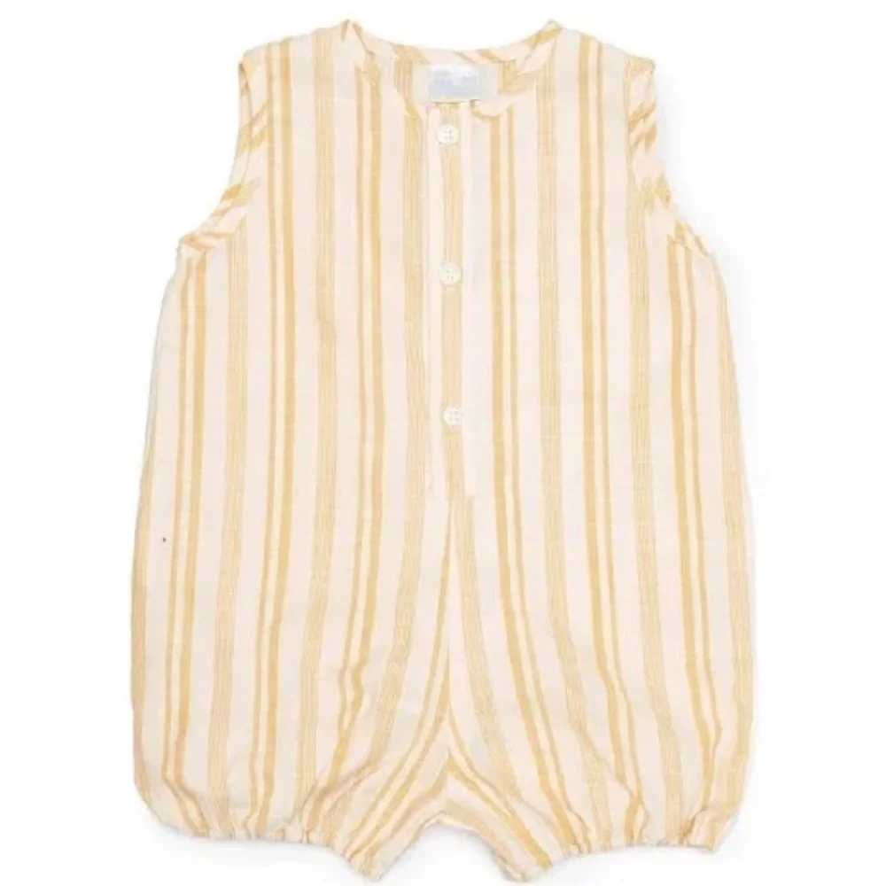 Edgehill Collection romper Baby Boy Sleeveless Stripped Shortall bubble onesie