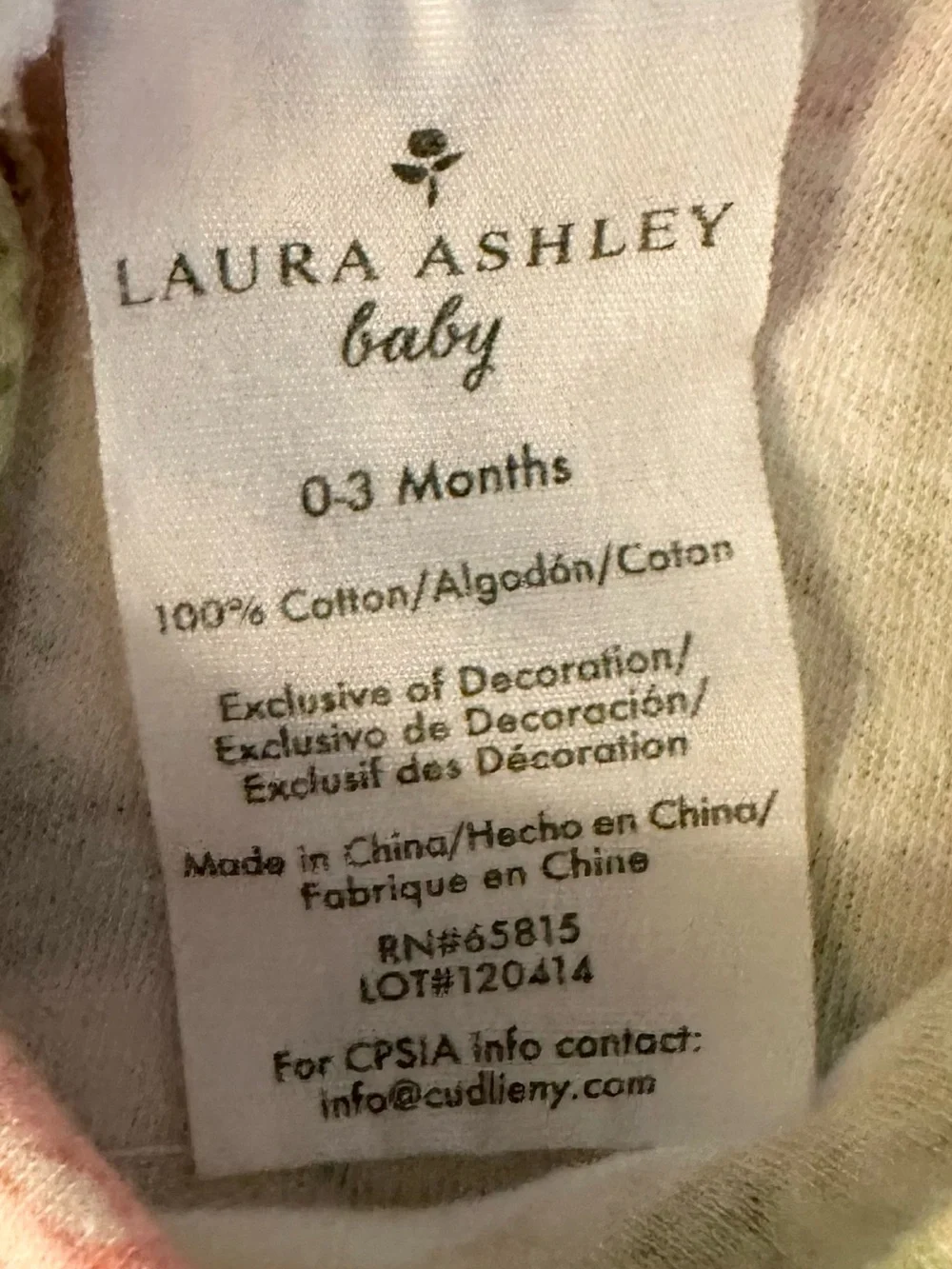Laura Ashley Yellow Floral Baby One-Piece