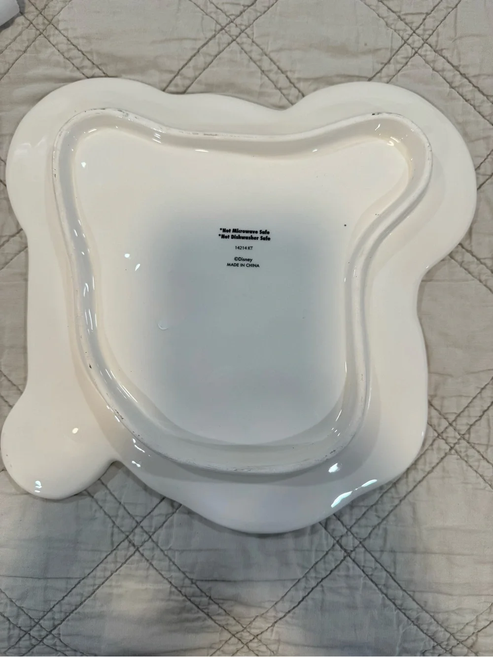 Disney White Ceramic Serving Dish with Black Marking