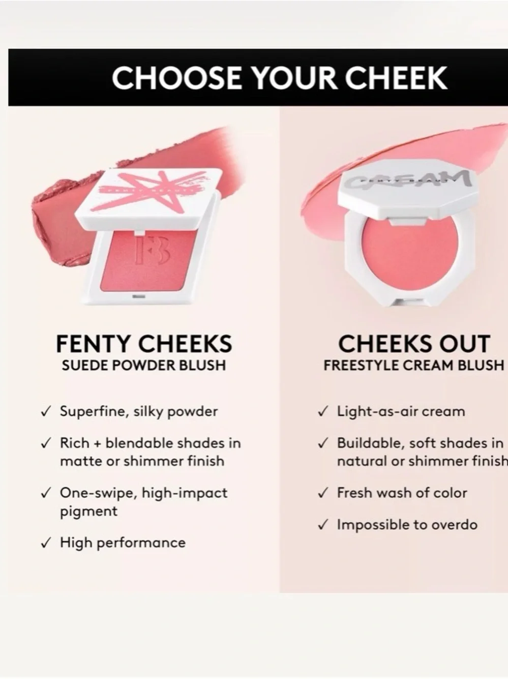 Fenty Beauty Cheeks Out Freestyle Cream Blush in Shade Pinky Promise NIB