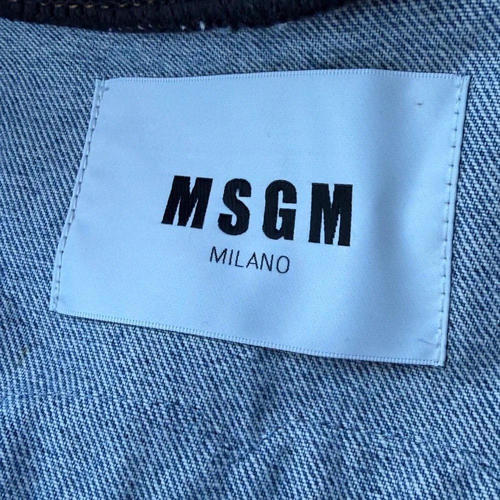 MSGM Denim Jean Varsity Jacket sz 48