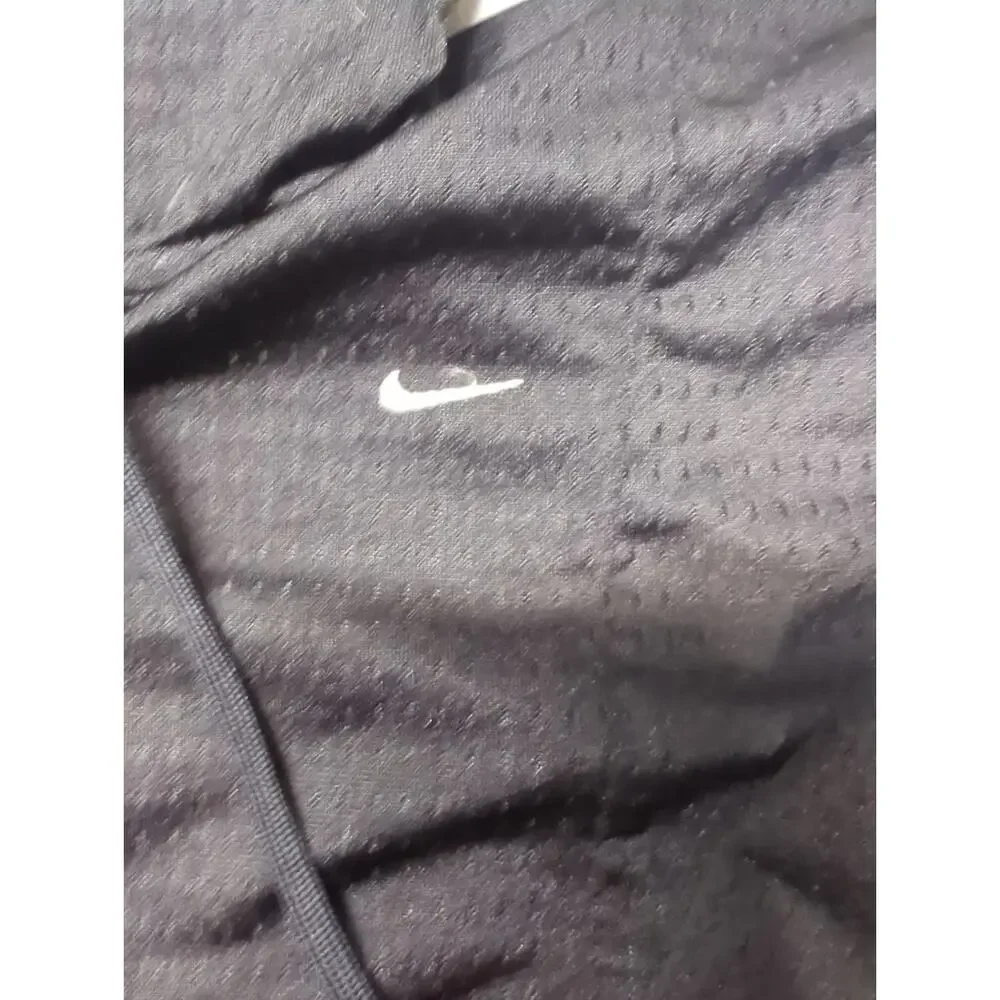 Nike Black wth Blue/White Stripes Mesh Full Zip Hoodie Track Jacket Women's Sz L