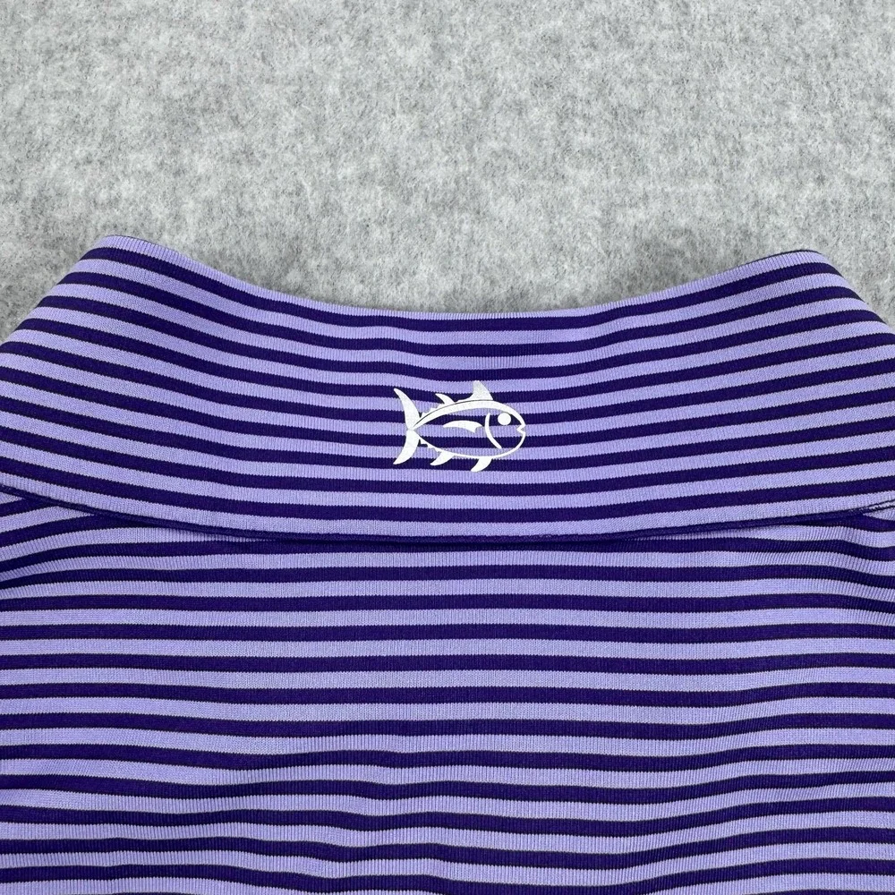 Southern Tide Pullover Mens 2XL Purple Striped 1/4 Zip Long Sleeve Golf Shirt