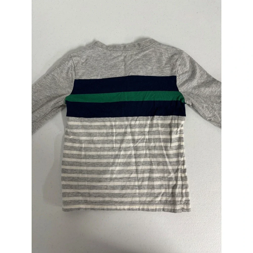 Carter's Cat & Jack Boys 4T Long Sleeve Shirts Bundle Striped Henley Polo 3pc