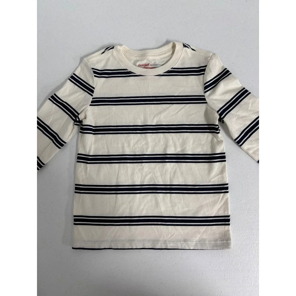 Carter's Cat & Jack Boys 4T Long Sleeve Shirts Bundle Striped Henley Polo 3pc