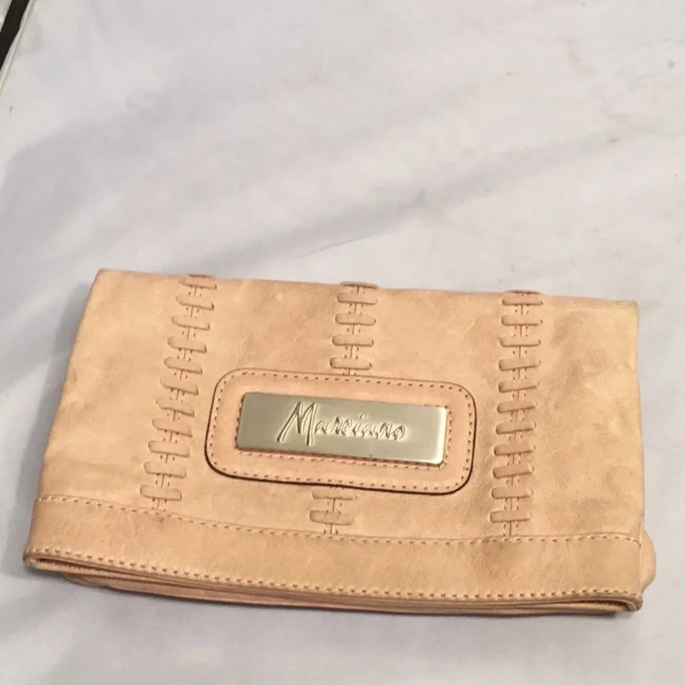 Marciano Angelique Foldover Blush Pink‎ / Dusty Rose Hand Clutch