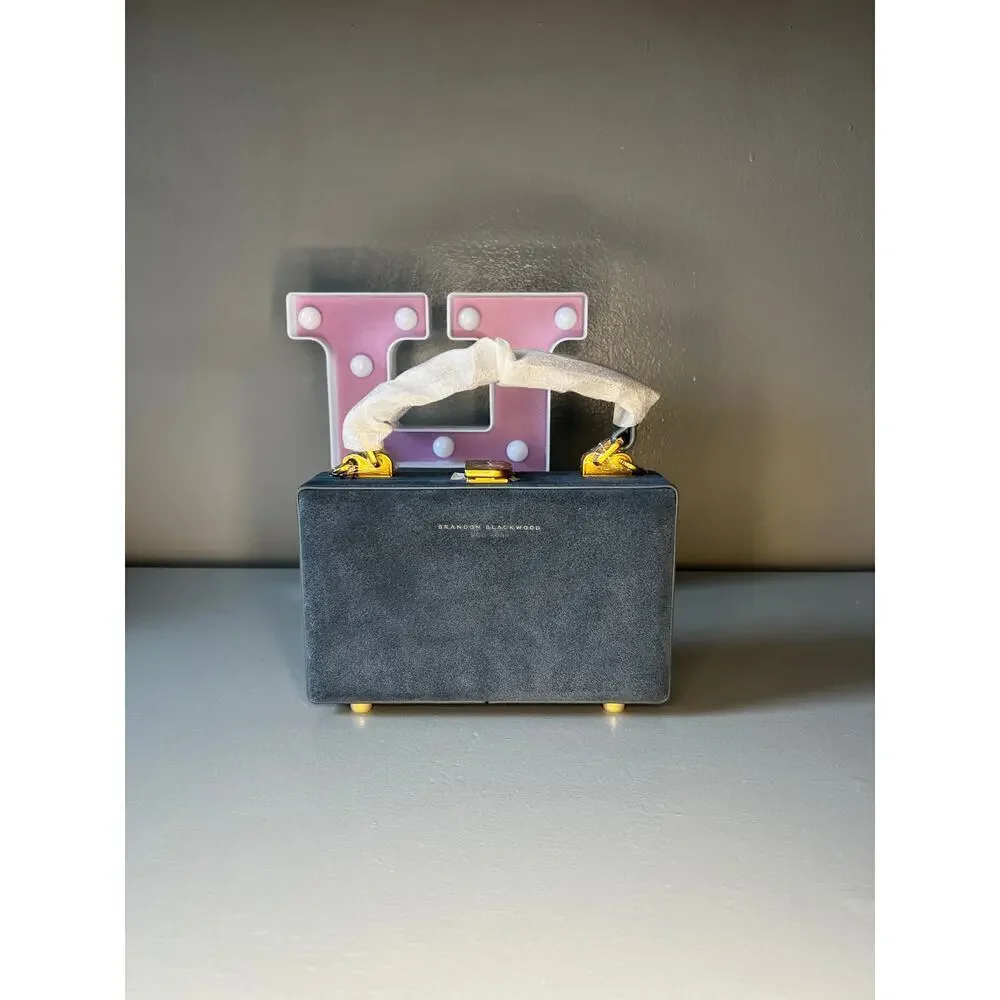 Brandon Blackwood Slim Suede Trunk with Brass Hardware