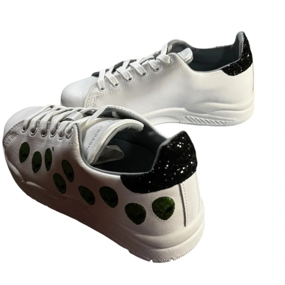 Chiara Ferragni CF2162 Alien Glitter Sneakers White EU 35 / US 5 NWB