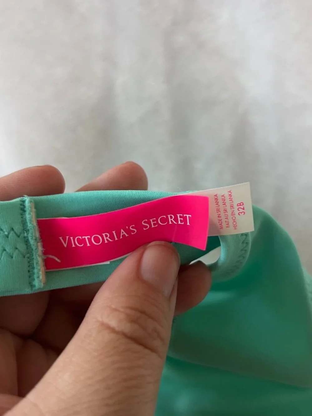 Victorias Secret Strapless Bikini Top Womens 32B Teal Padded Bandeau Swim Top