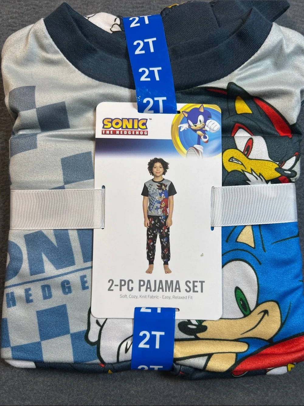 2-PC Kids Pajama Set - Blue & Gray - 2T