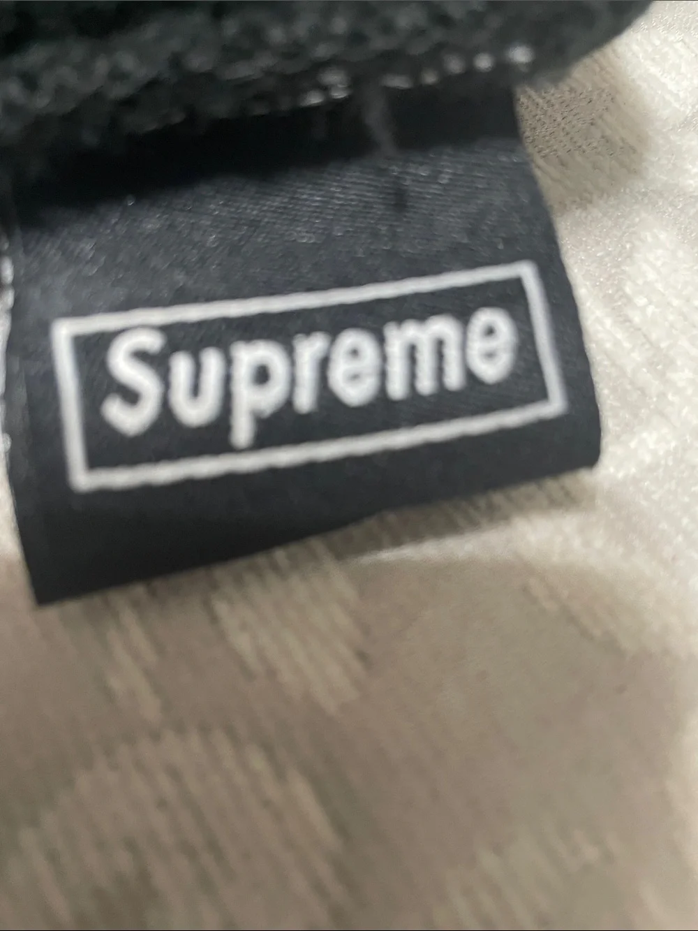 Supreme Black Beanie with White Embroidered Logos