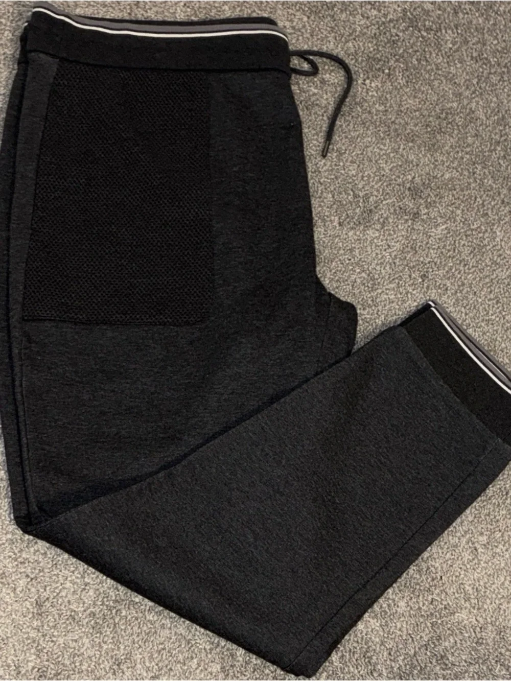 Michael Kors Black Men's Jogger Pants with Contrast Waist Stripe