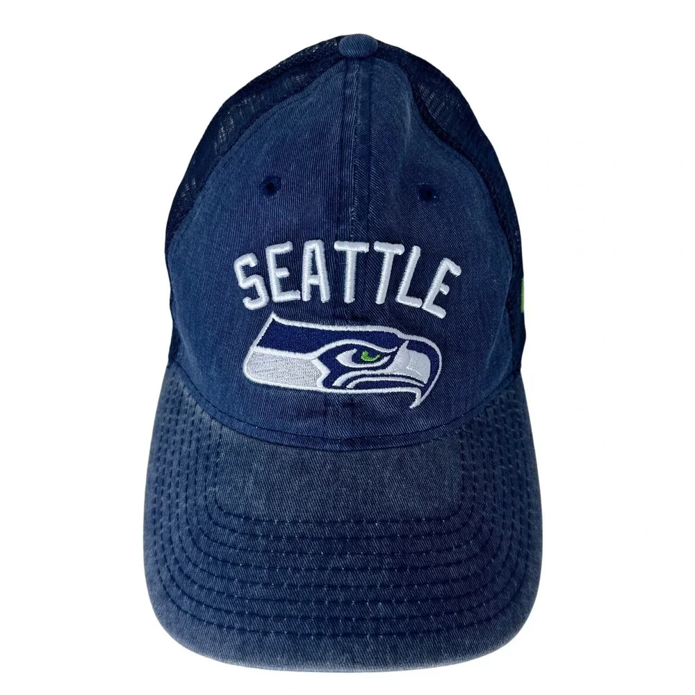 New Era NFL Seattle Seahawks 9TWENTY Snapback Baseball Hat Cap Mesh Back Blue OS