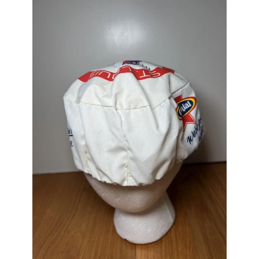 Vintage St. Louis Cardinals Hat Cap Elastic Back White Red MLB Baseball Mens 80s