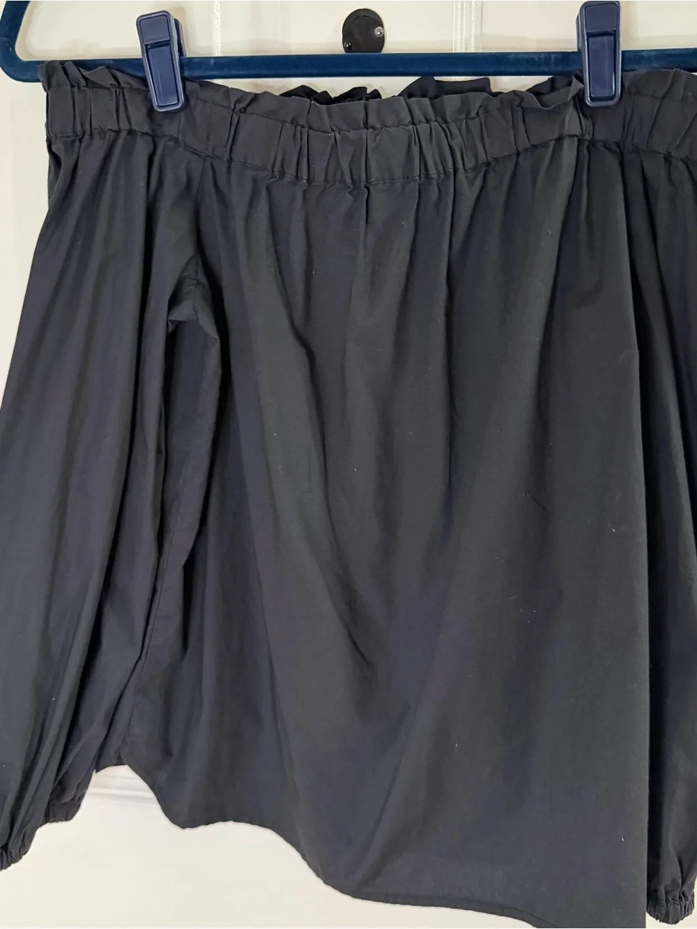 J. Crew Black Off-Shoulder Peasant Top