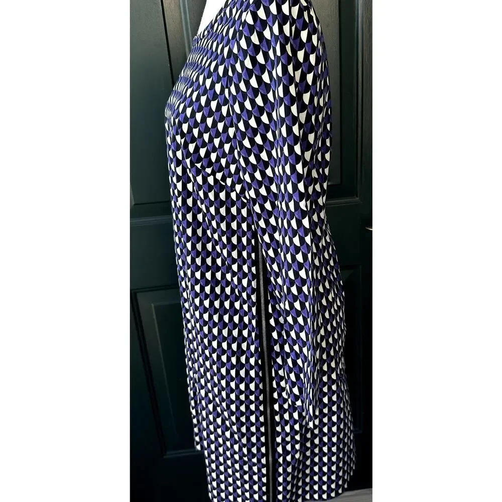 J. Crew Sz 8 Cotton Shift Purple Black w/ Zipper Detail Whimsigoth Dark Romantic