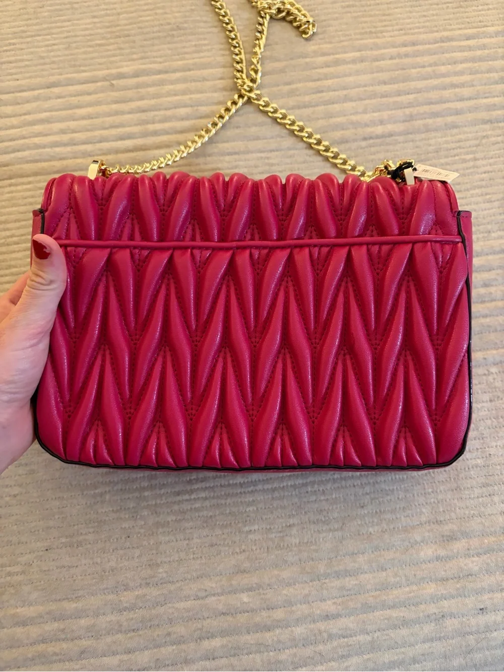 Y2K Victoria Secret Love Pink Crossbody Purse Clutch Quilted HTF Shoulder Bag