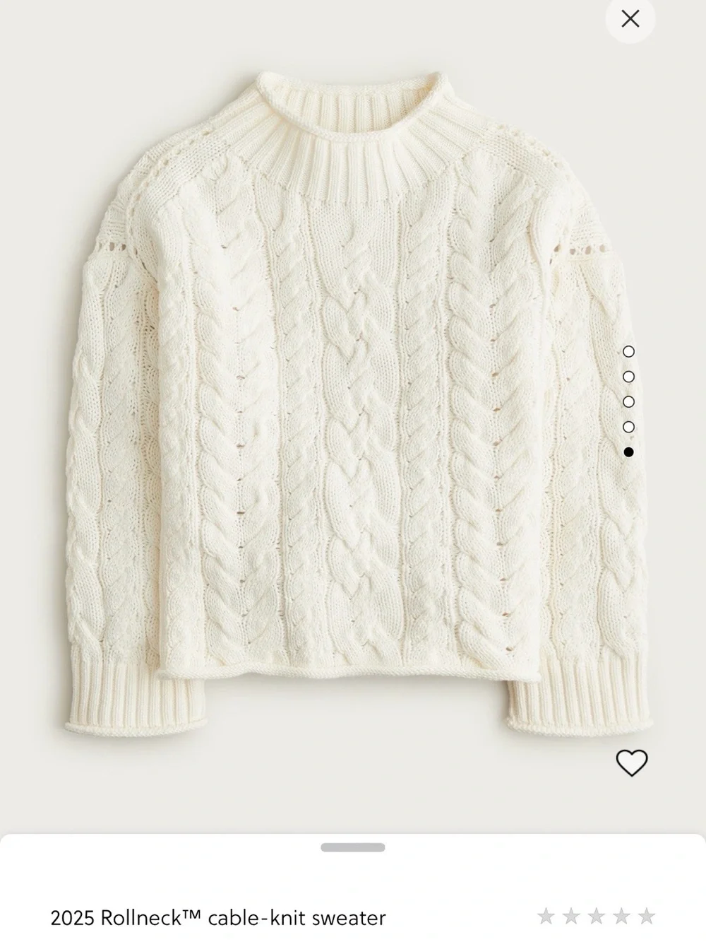 Rollneck™ Cable-Knit Sweater - Ivory