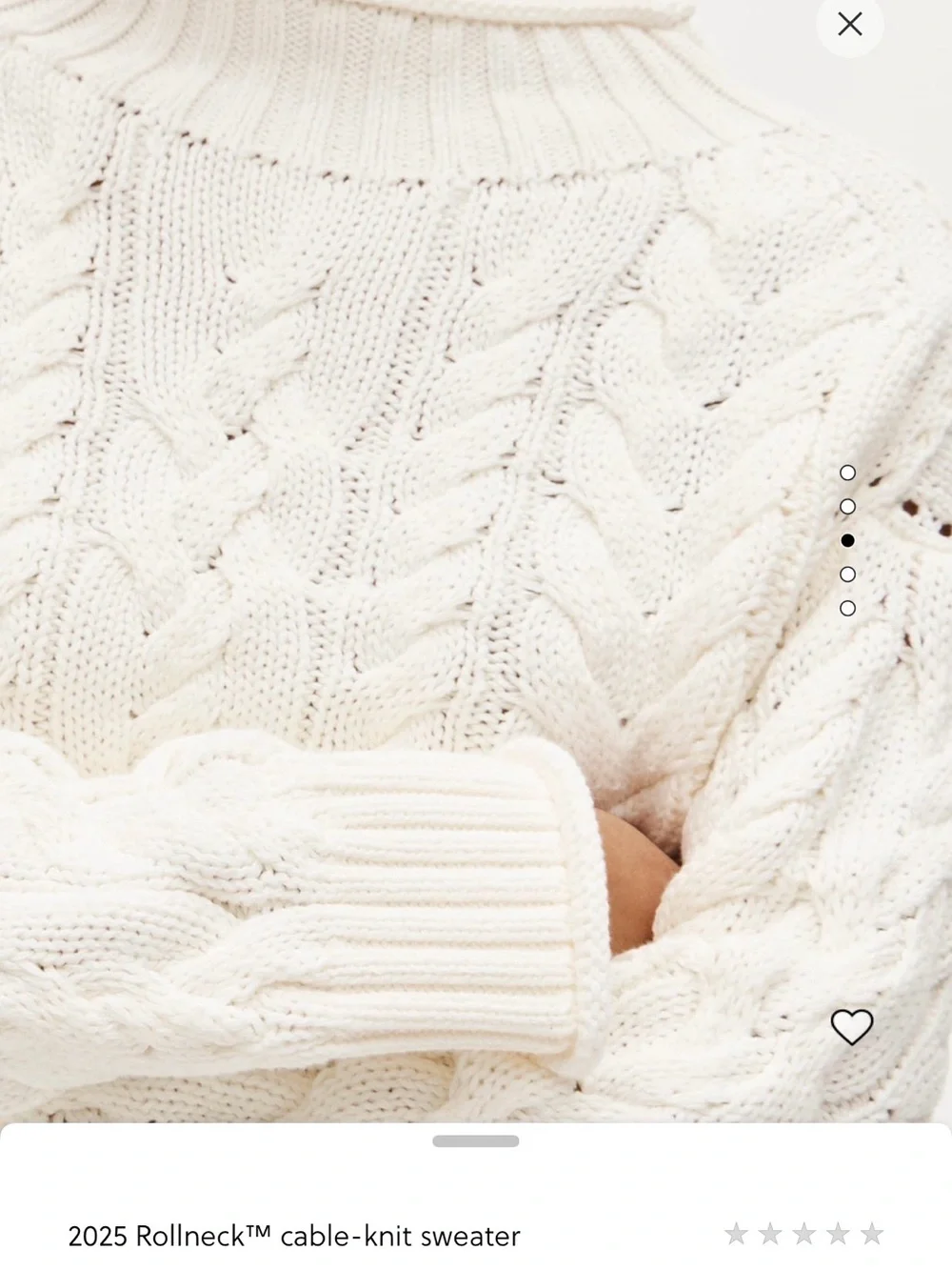 Rollneck™ Cable-Knit Sweater - Ivory