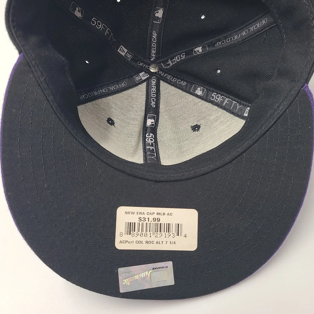 Colorado Rockies Hat Fitted 7 1/4‎ New Era 59Fifty Black Purple MLB Baseball Men