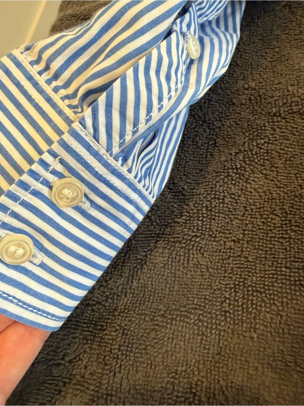 J. Crew women’s Blue and White Pinstripe Button-Down Shirt