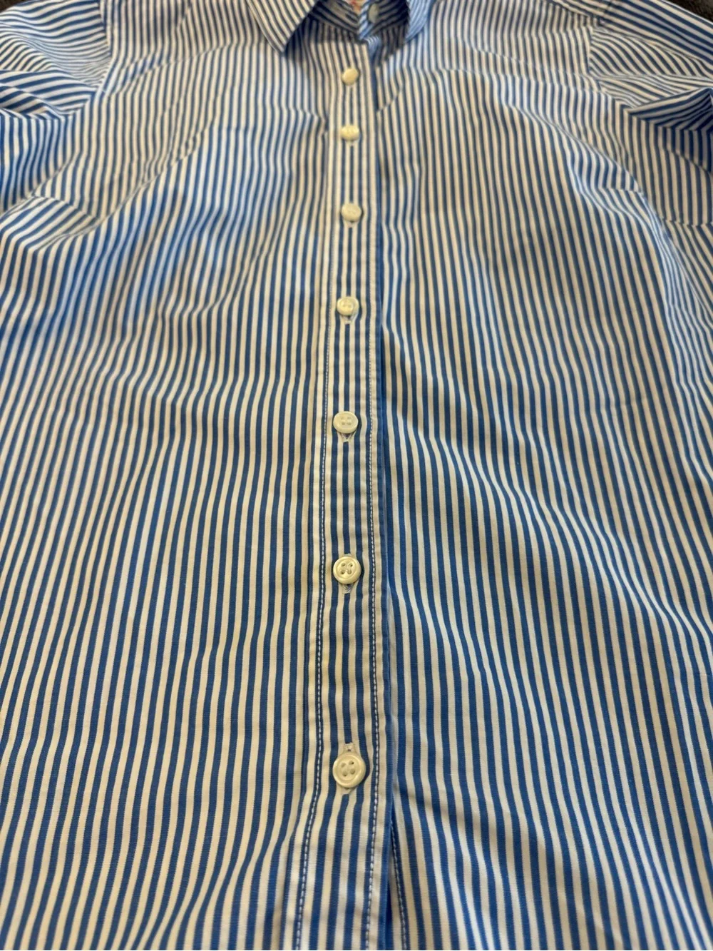 J. Crew women’s Blue and White Pinstripe Button-Down Shirt