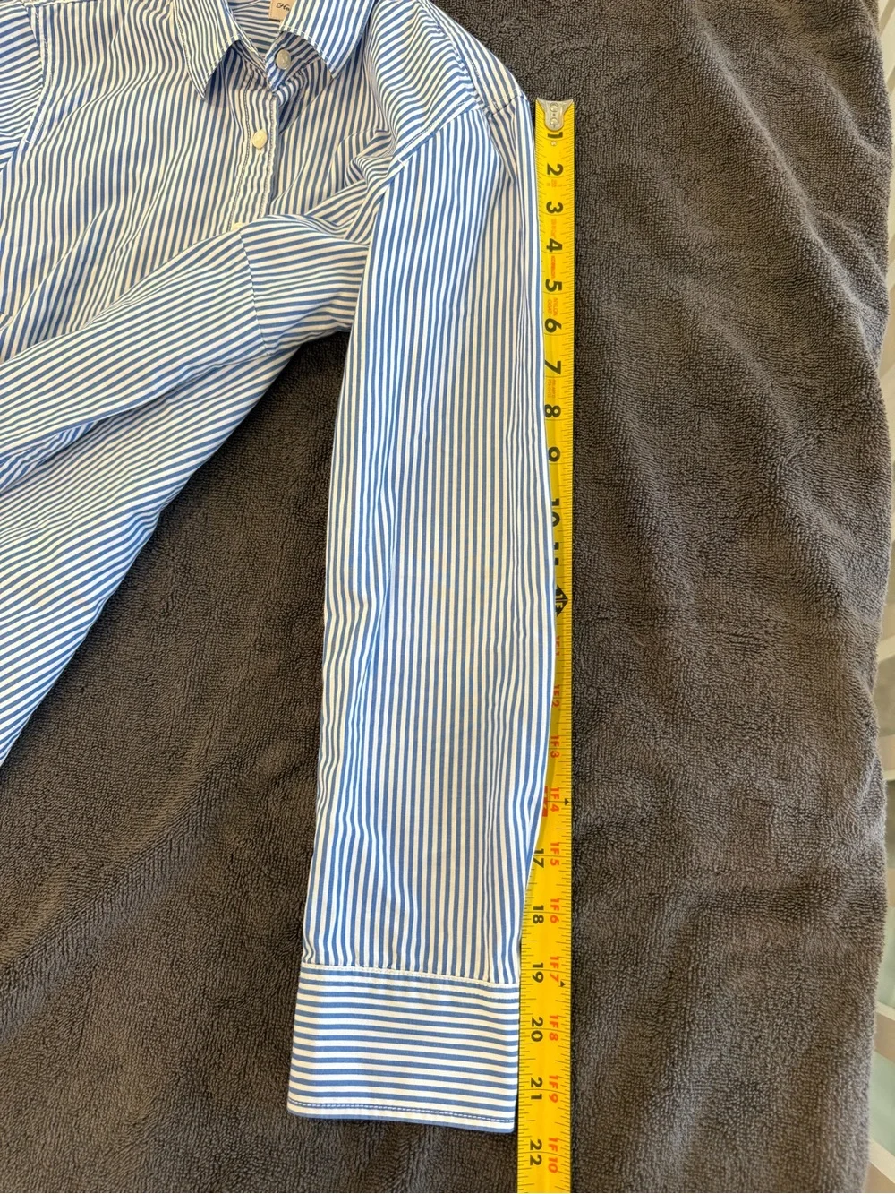 J. Crew women’s Blue and White Pinstripe Button-Down Shirt