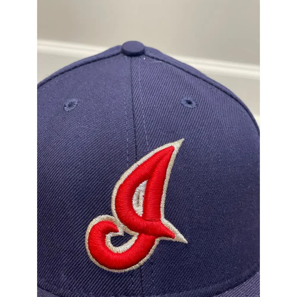 New Era 59Fifty Cleveland Indians On‑Field Hat Size 7 3/8 Vintage Made in USA
