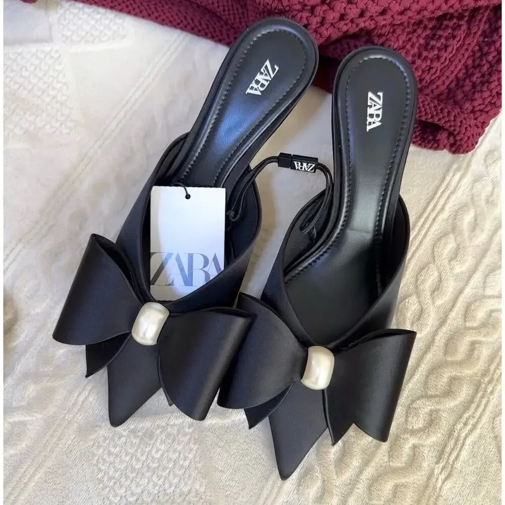 Zara black satin