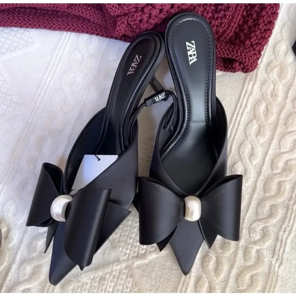 Zara black satin