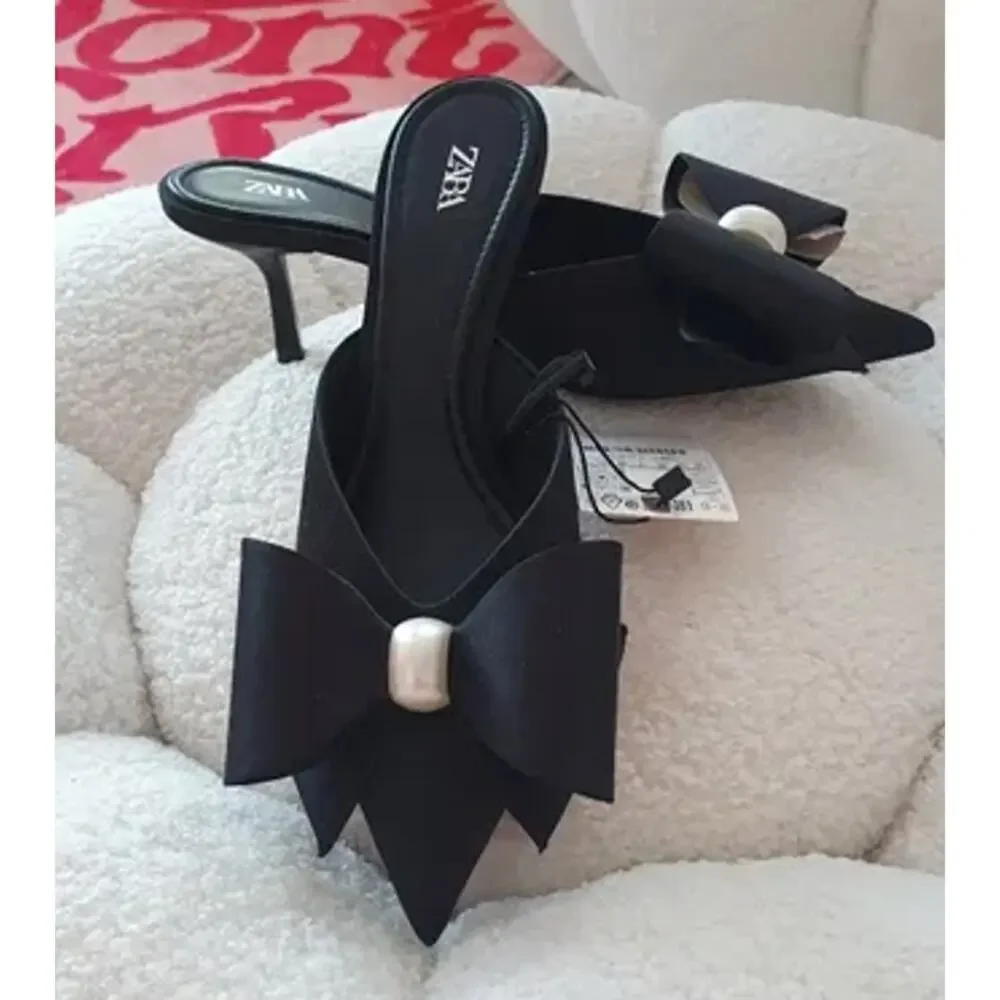 Zara black satin