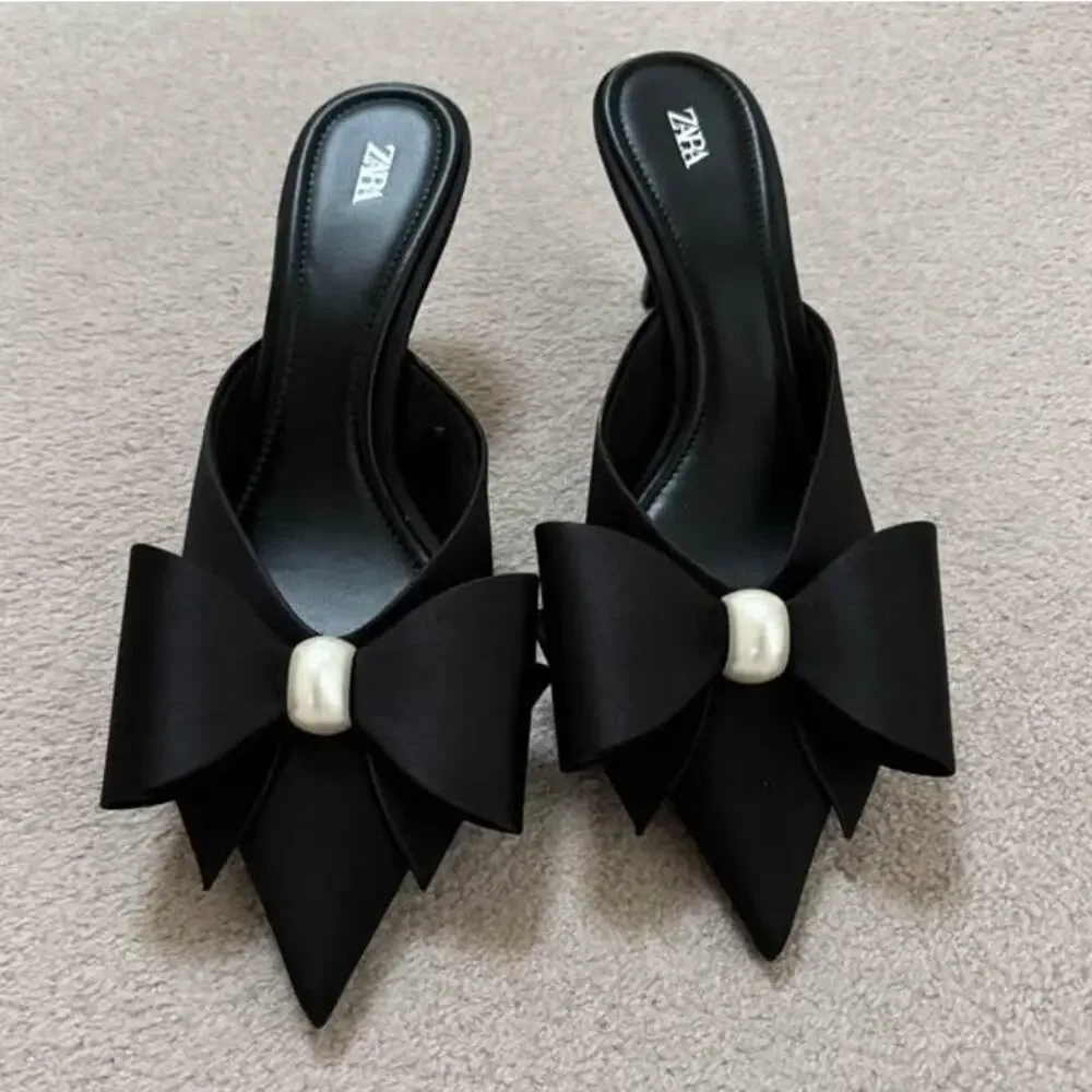 Zara black satin