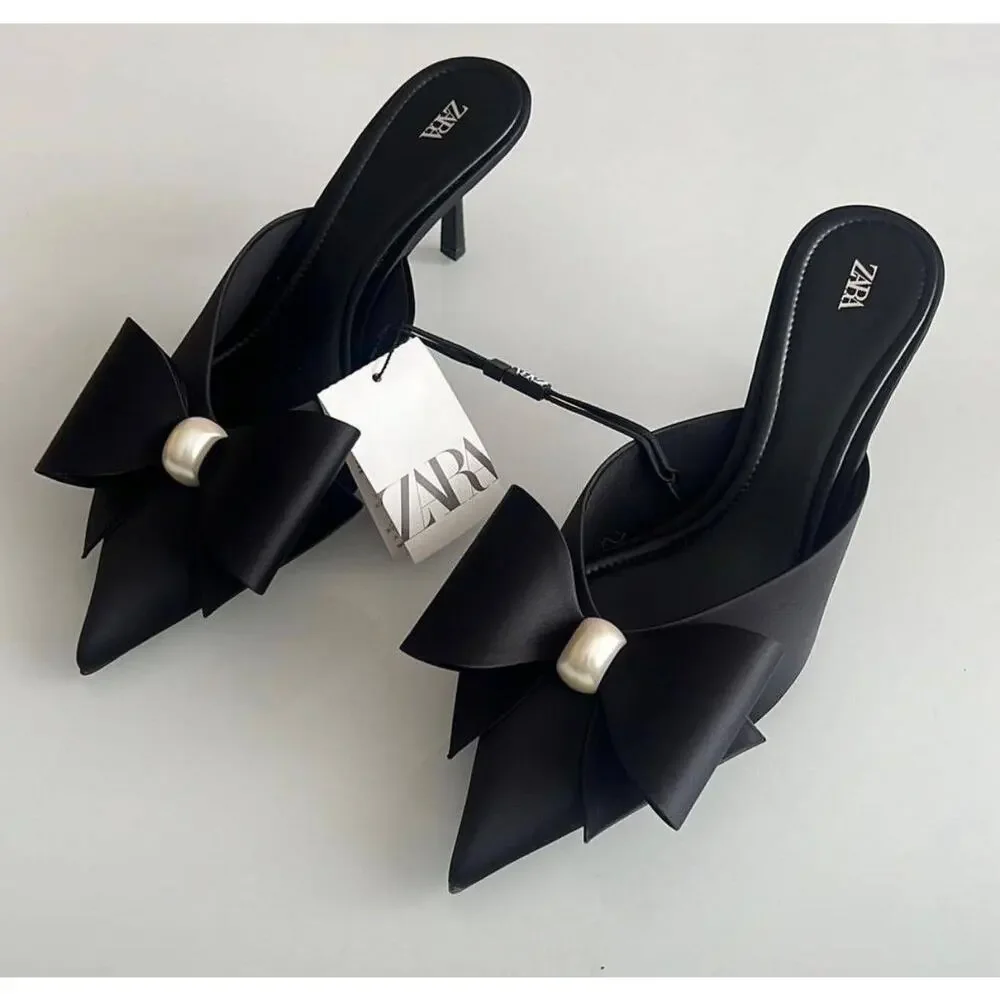 Zara black satin