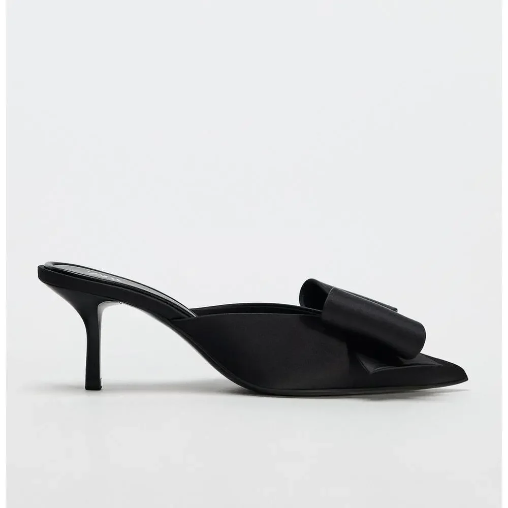Zara black satin