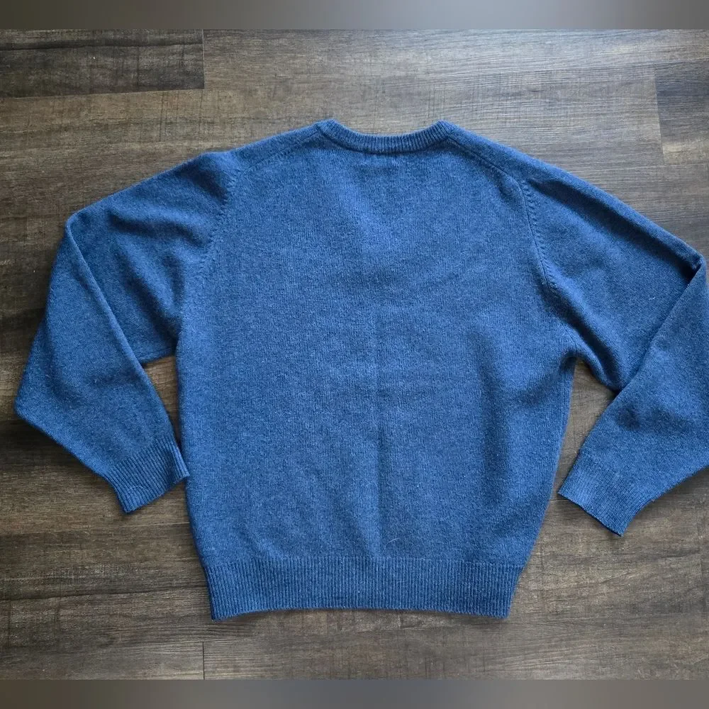 Vintage Jacobson's Lambswool V-Neck Sweater Blue Men's Size M GrandpaCore