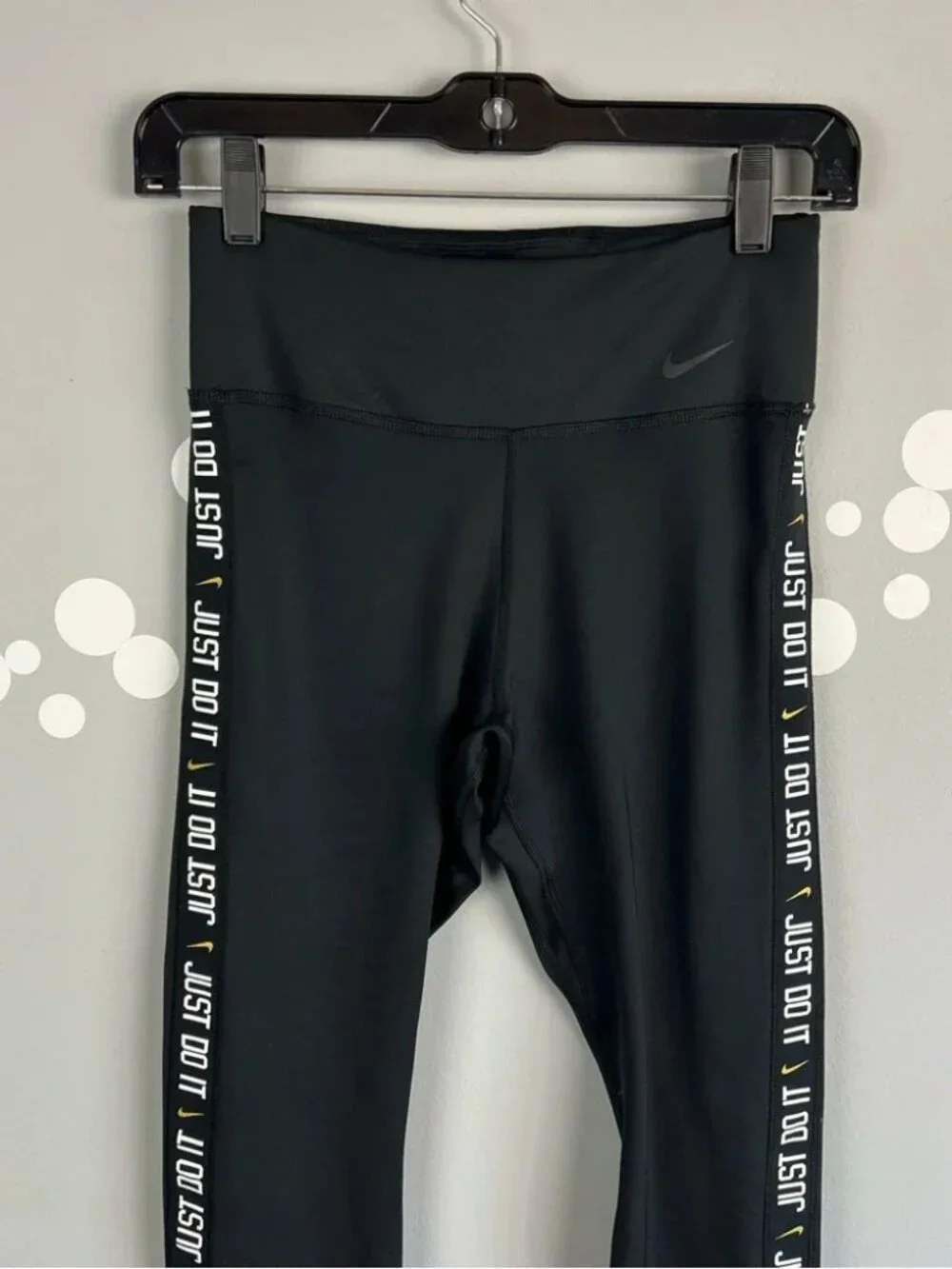 Nike Dri-FIT Just Do It Glitter Cuff 7/8 Leggings Black Size S