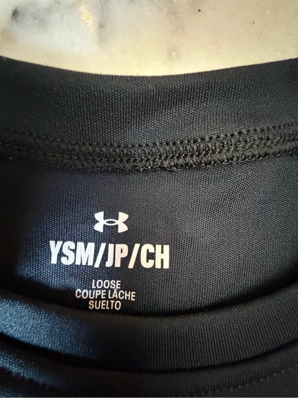 Under Armour Black Performance Tee with White Logo
