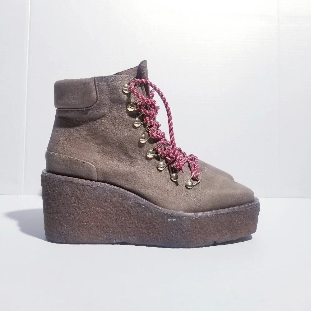 CECELIA NEW YORK Helga Platform Wedge Hiker Boots