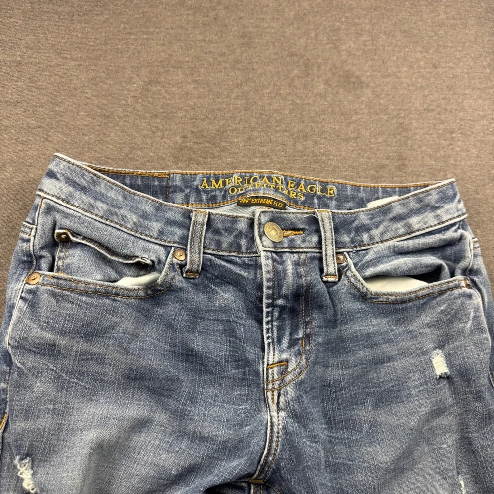 American Eagle Outfitters Mens 360 Extreme Flex Skinny Jeans Distressed ‎ 29x30