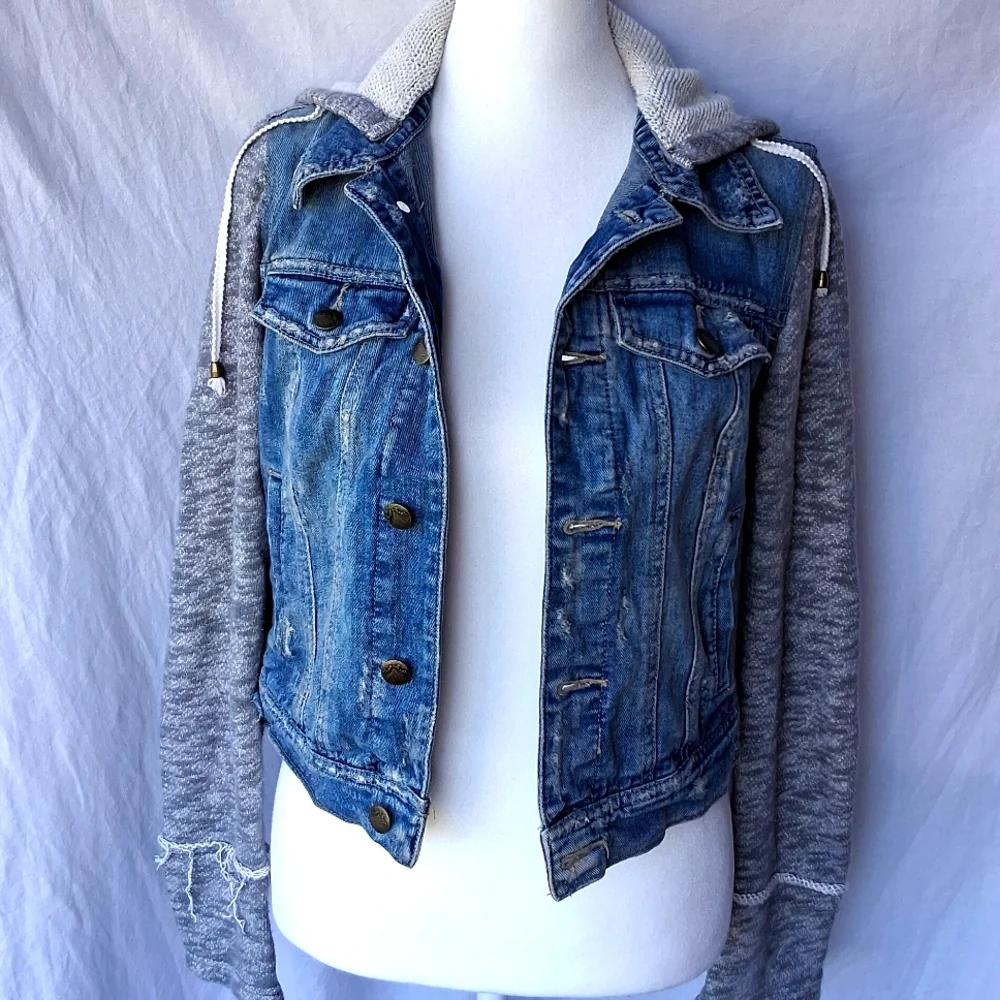 Free People Hooded Denim Jacket XS