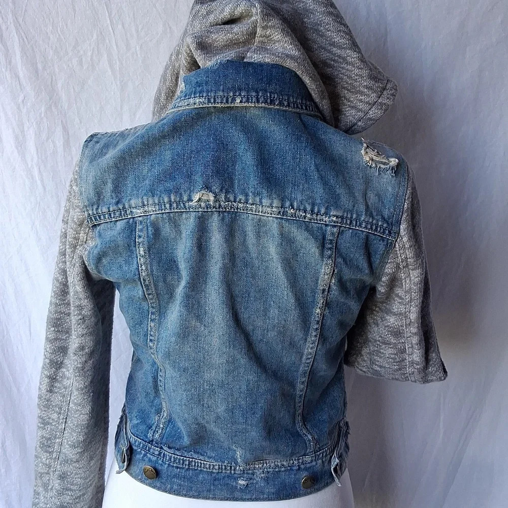 Free People Hooded Denim Jacket XS