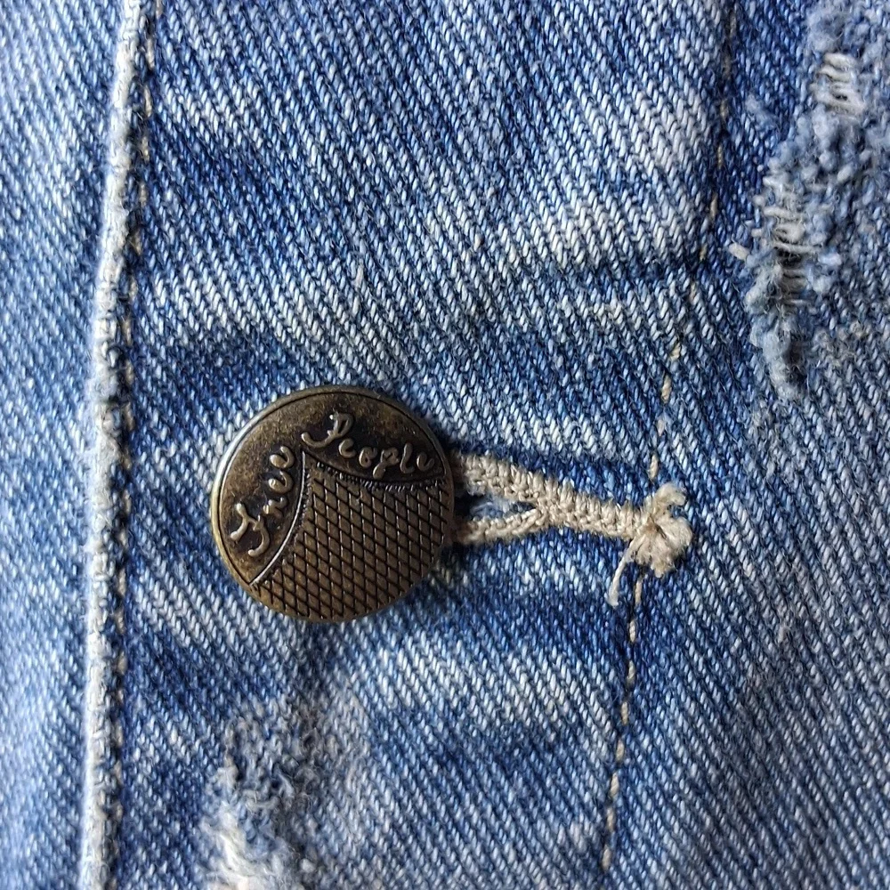 Free People Hooded Denim Jacket XS