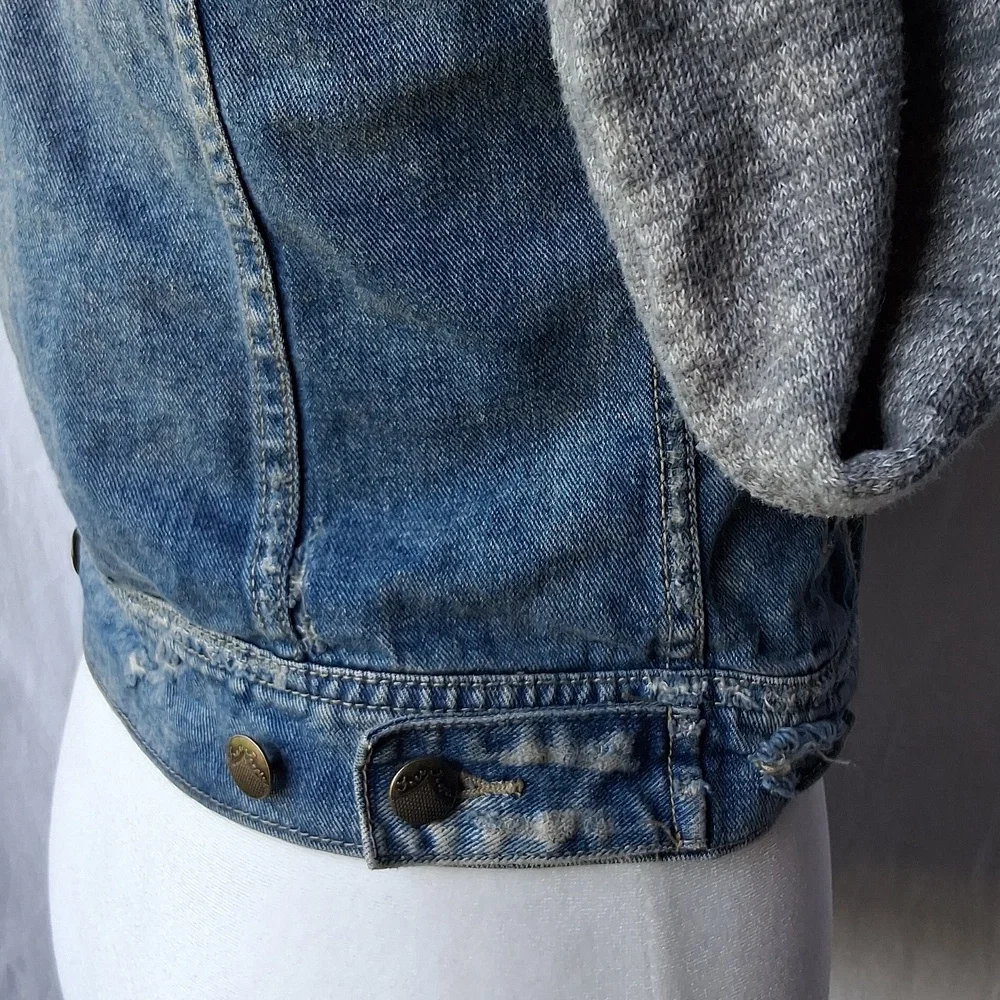 Free People Hooded Denim Jacket XS