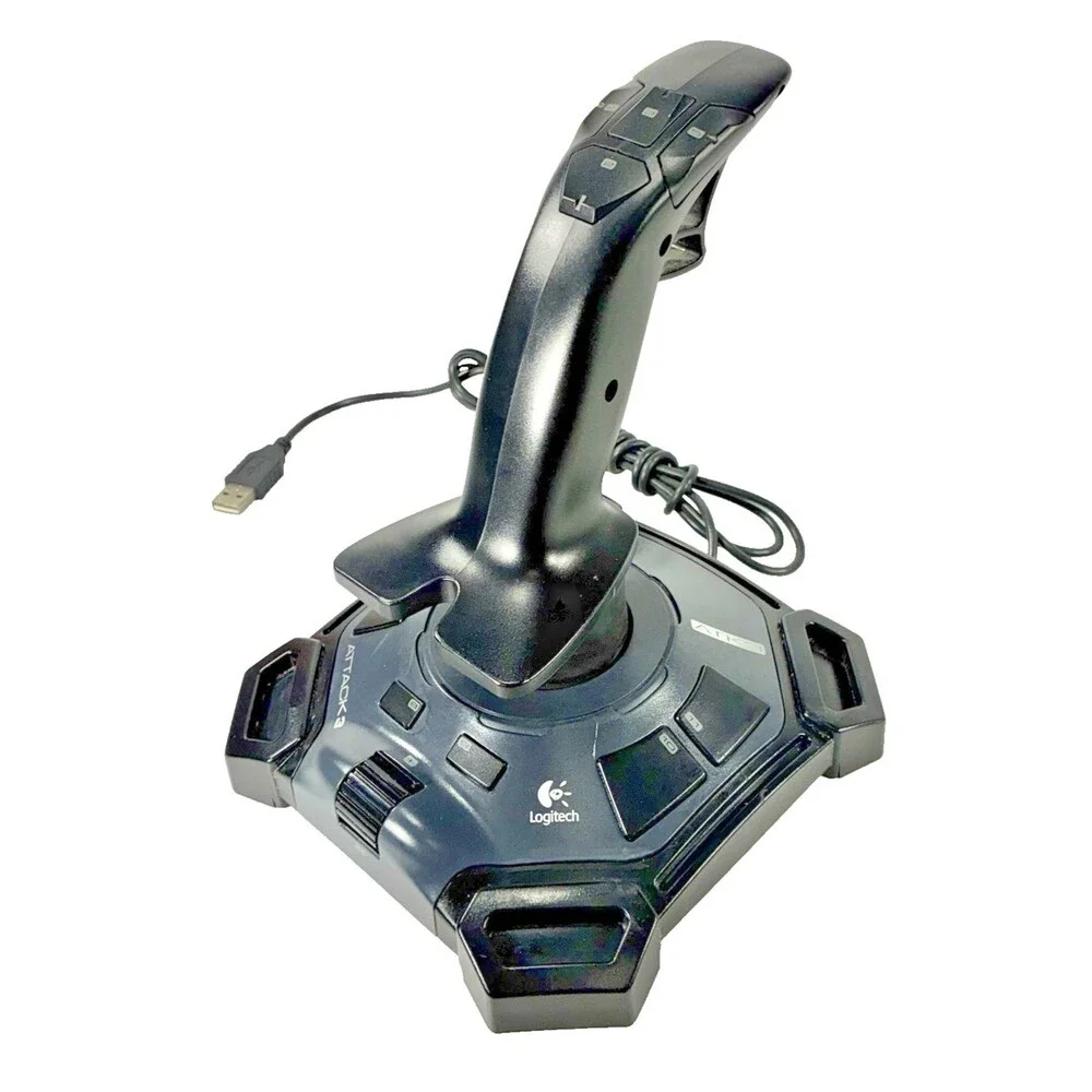 Tested Logitech Attack 3 USB Wired Black Gaming Joystick Model J-UJ18 Tested